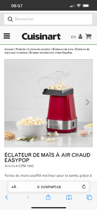 Machine à popcorn Cuisinart neuve encore ds la boîte