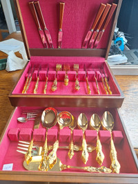 Royal Sealy gold plated 60 piece flatware set