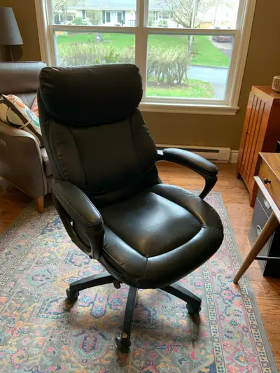 Leather(ish) office chair, View more