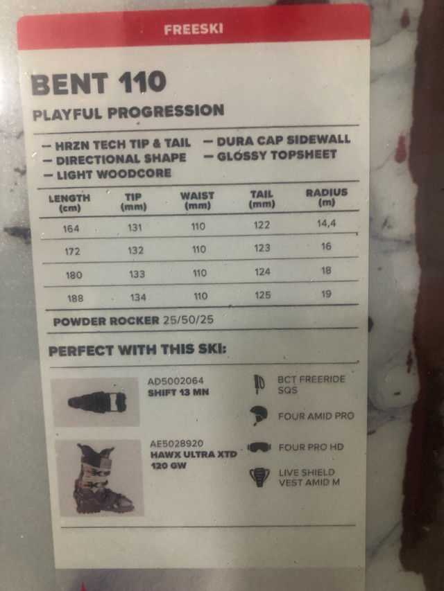 Brand New Bent Chetler 110 in Ski in Calgary - Image 4