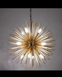 Gold Sputnik Chandeliers, 12-Light Firework Chandelier, Mid Cent