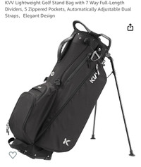 KVV black stand golf bag 0.5 years old