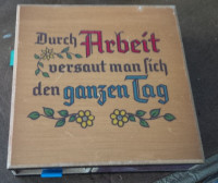 German Wood Match Box, 4 Sided Storage & Lighter