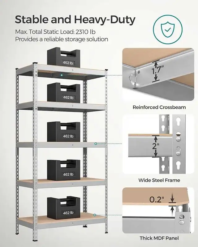Brand New 5-Tier Storage Shelves  17.7" x 35.4" x 70.9"62863729409666123