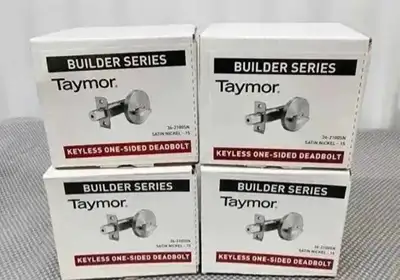 New! 4 Taymor One Sided Deadbolt Lockset - Satin Nickel, View more
