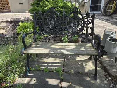 Cast Iron & Wood Garden Bench – Ornate Victorian Style, View more