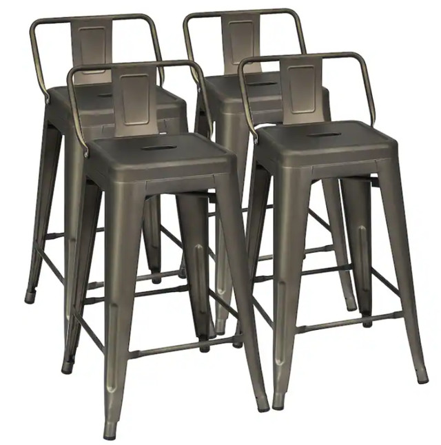 Set of 4 Industrial Counter Height Stools Boxed & Unopened in Chairs & Recliners in City of Toronto
