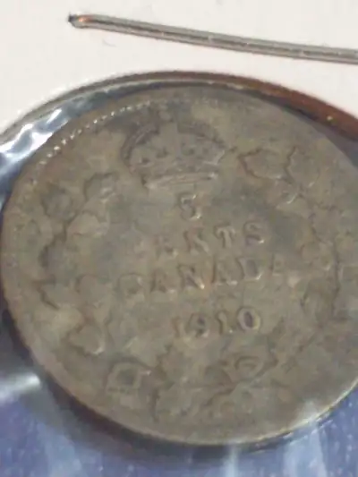 Lovely 1910 Canada five cents ,925 silver Edward VII KM #13, View more