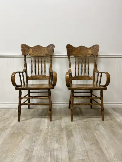 set of 2 pressback captains chairs , View more