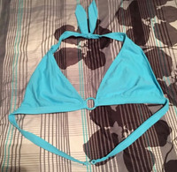 Female blue boy shorts swim bottom &blue bikini top