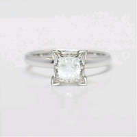 1.01 Ct Princess cut Lab Created Diamond Engagement Ring, G-VS1