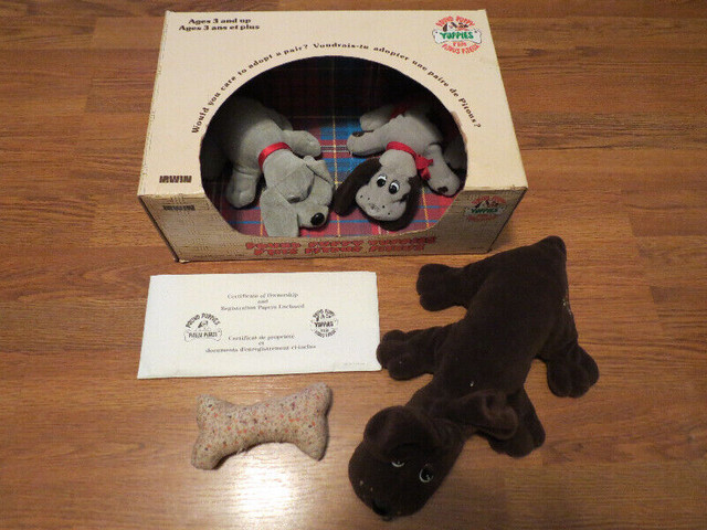 Pound Puppies Lot of 3 With Box and Bone Yuppies Vintage in Arts & Collectibles in Sarnia