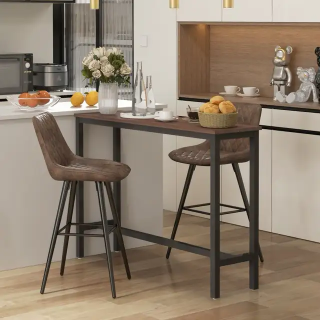 PU Leather Counter Height Bar Chair , 27.75" Bar Stools with Met in Chairs & Recliners in Markham / York Region - Image 10