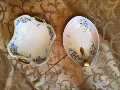 Antique hand painted candy dishes, View more