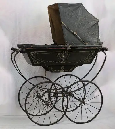 Antique 1880's baby Carriage, View more