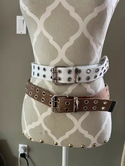 Womens Belts Size Medium White and Beige available $5 each, View more