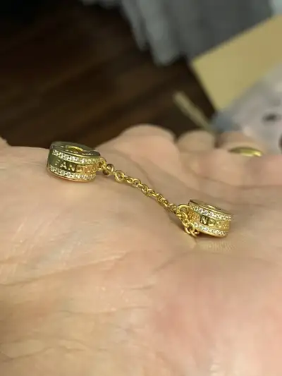 Brand new Rosegold and shine gold plated sterling silver safety chains for pan dora snake chain brac...