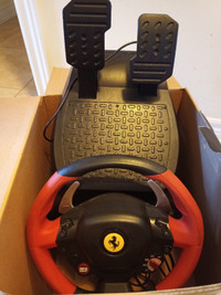 XBOX 360 S console, Ferrari 458 Spider Racing Wheel, 21 games++