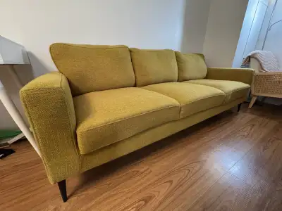 Modern Structube 3-Seater Sofa in Dijon Mustard – Eye-Catching & Comfortable! Selling a Structube Te...