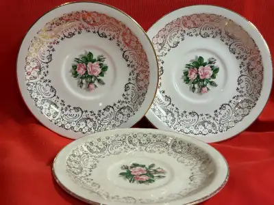 Vintage floral saucers, View more