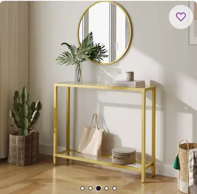 Hallway console - gold and glass, View more