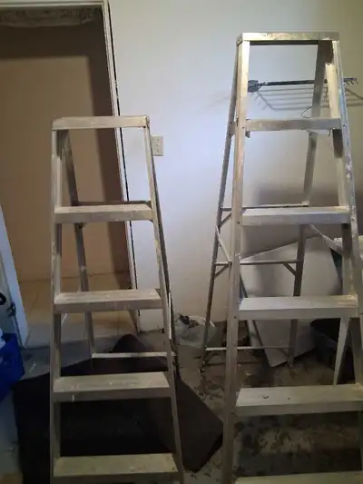 Ladders one 24 ft and one 8ft one 6ft, View more