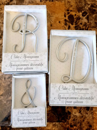 Cake Monogram Toppers "R" , "D" and "Ampersand" 
