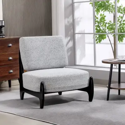 Accent Chair with Rubber Wood Frame, Wide Seat, Modern Chenille, View more