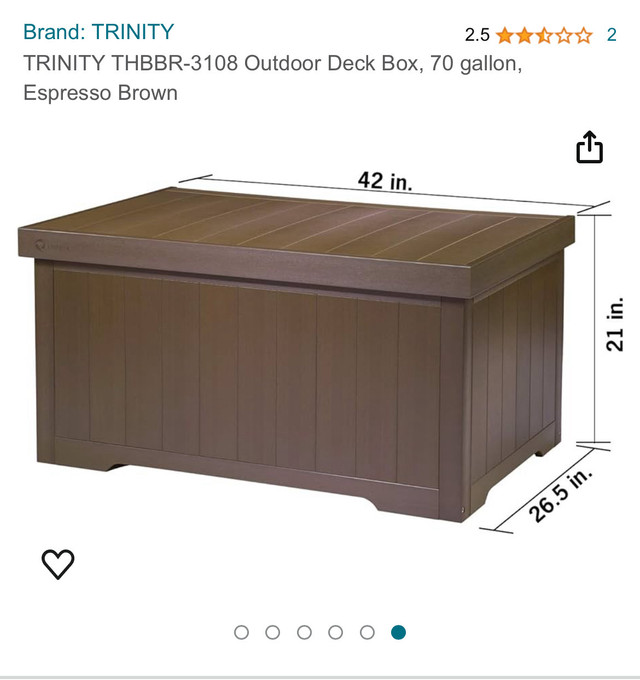 Trinity deck boxes for sale (new in box) in Outdoor Tools & Storage in Oakville / Halton Region