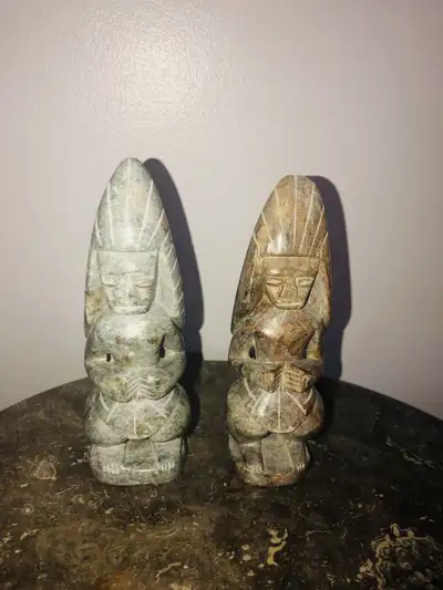 Vintage Carved Stone Aztec Mayan Figurines / firm price , View more