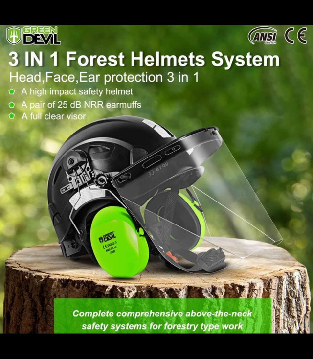 GREEN DEVIL Forestry Safety Helmet Chainsaw Helmet with Face Shi in Hobbies & Crafts in Hamilton - Image 2