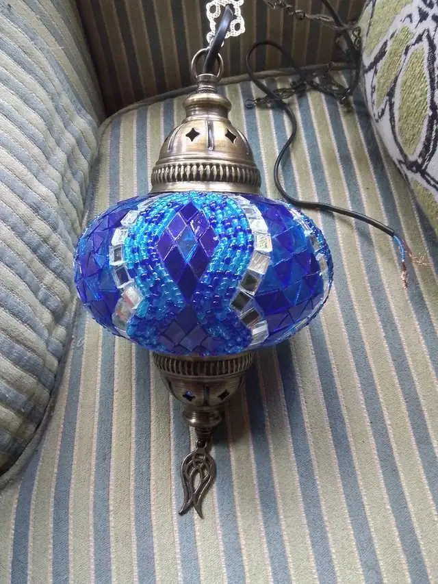 Blue Mosaic Turkish Hanging Lamp in Indoor Lighting & Fans in City of Toronto - Image 3