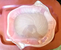 Pink frosted glass tray/platter 15" by 16"