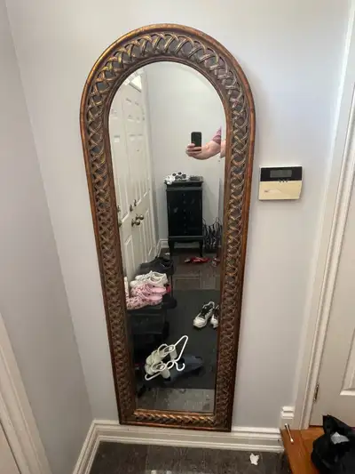 Arched Bronze Woven Frame Wall Mirror – Vintage Style, View more