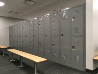 LOCKER ROOM PRODUCTS. BENCHES, LOCKERS, CABINETS, MATS, SEATING.