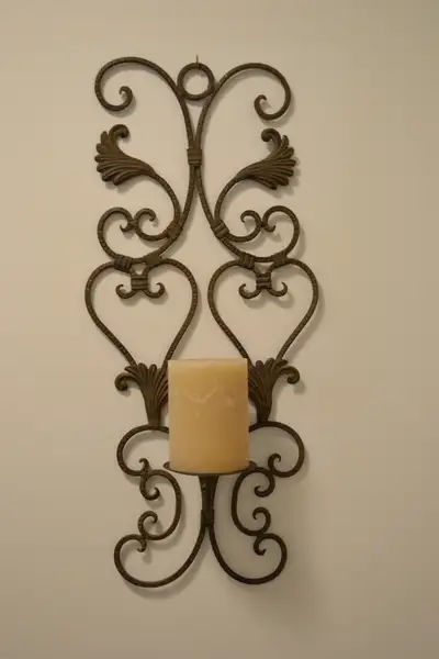 Wall-Hanging Wrought Iron Candle Holder, View more