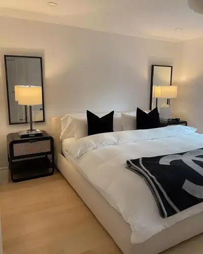 The strong architectural lines of the Cello Upholstered Bed are softened by its sophisticated struct...