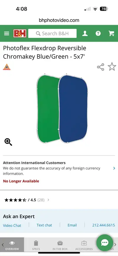 The Photoflex Flexscreen2 is a great quality green/bluescreen for video and photographic effects. On...