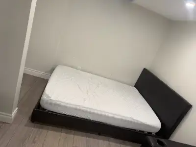 A studio basement apartment for rent, the apartment includes fridge, double bed, standing shower, TV...