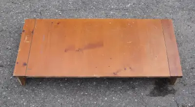 $30 Real wood shelf 40" wide x 18" deep x 4.75" tall, View more