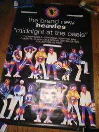 HEAVIES PROMO ORIGINAL "MIDNIGHT AT THE OASIS" 40X60 IN. POSTER!