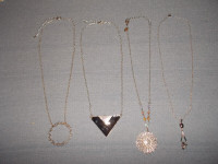 4 necklaces with silver colored chains-AEO