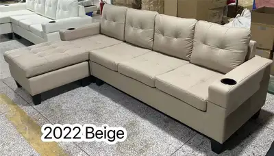 Brand new leather look sectional sofa on sale Reversible facing Available in black and beige Only $5...