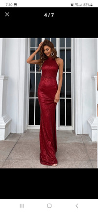 Red Sequin long gown - NEW 