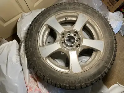 Brand new winter tires - only used one season. Already mounted and balanced on aluminum rims. Ready...