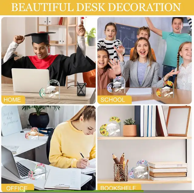 5 Pcs 2024 Graduation Gifts  Acrylic Heart Paperweight Decoratio in Home Décor & Accents in City of Toronto - Image 6