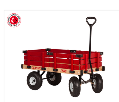 Top line childrens wooden wagons with pneumatic tires, View more