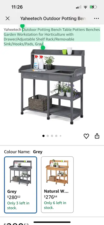 Outdoor Potting Bench Table Potters Benches Garden Workstation, View more