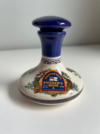 BRITISH NAVY Pusser's Rum EMPTY Bottle 50 ML Hand Cast Porcelain
