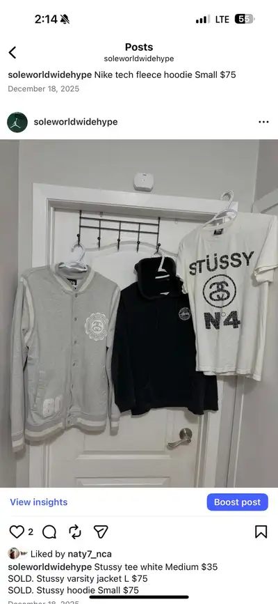 Stussy tee white Medium $35 , View more